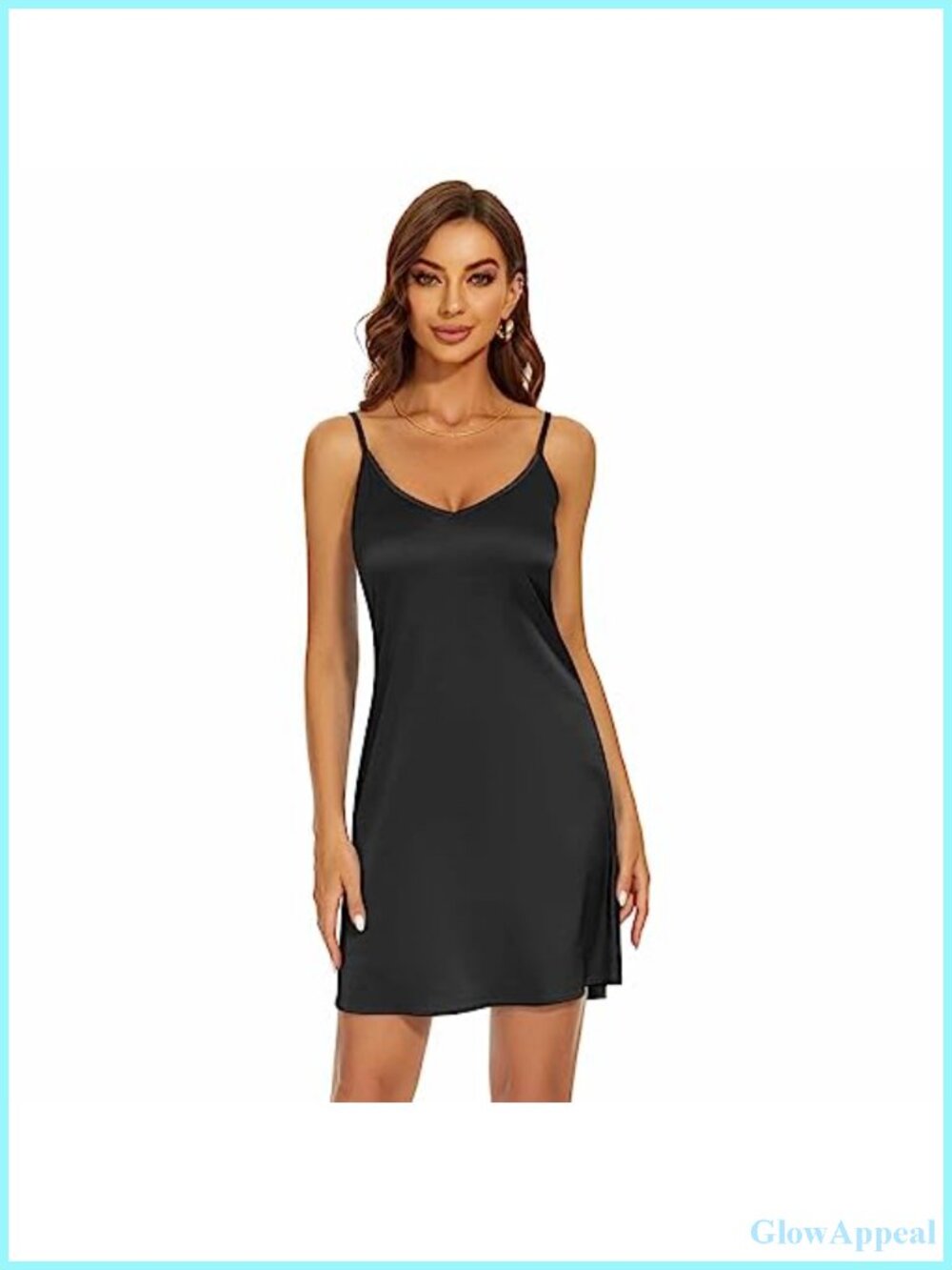 Silky Satin Camisole Slip Dress Adjustable Spaghetti Straps